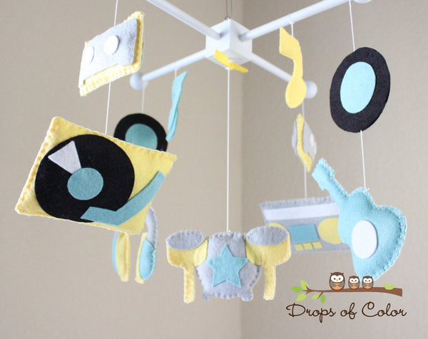 Music Mobile, Baby Crib Mobile, DJ Instruments Music Nursery Room Decor