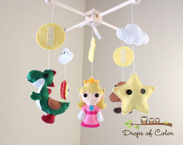Mario Bros Mobile, Baby Crib Mobile, Video Game Nursery Room Decor