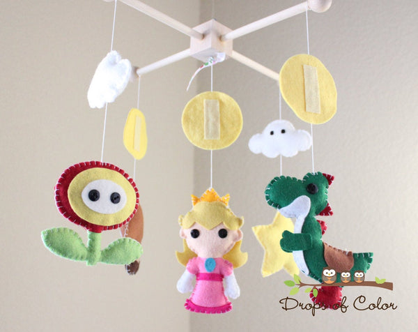 Mario Bros Mobile, Baby Crib Mobile, Video Game Nursery Room Decor