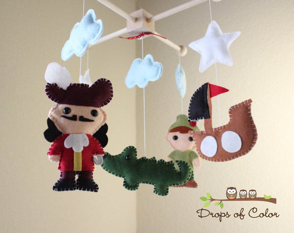 Peter Pan Mobile, Baby Crib Mobile, Pirates Nursery Room Decor