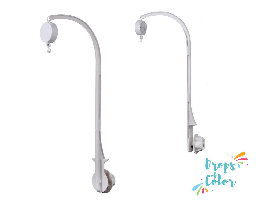 Crib Attachment, Baby Crib Mobile Holder, Music Box, White