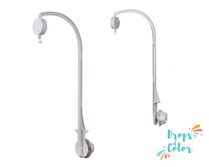 Crib Attachment, Baby Crib Mobile Holder, Music Box, White