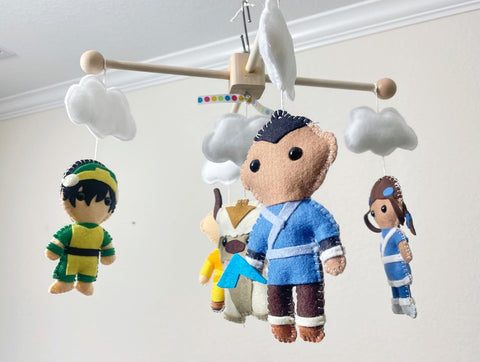 Last Airbender Crib Mobile, Baby Crib Mobile, The Elements, Nursery Room Decor