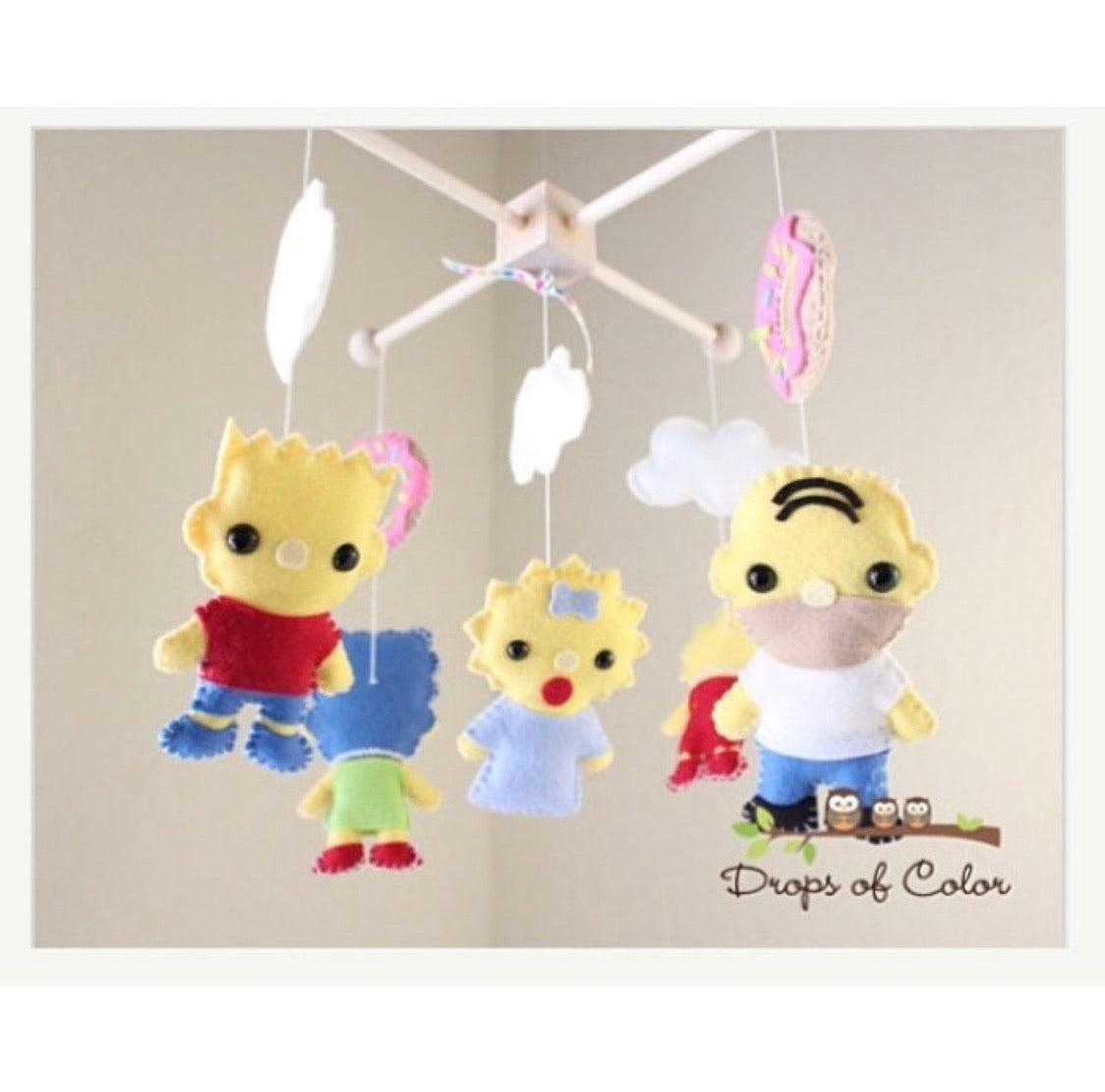 Simpson Mobile, Baby Crib Mobile, Nursery Room Decor