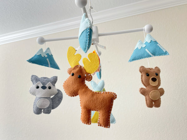 Camping Mobile, Baby Crib Mobile, Nature Park Mobile, Nursery Room Decor