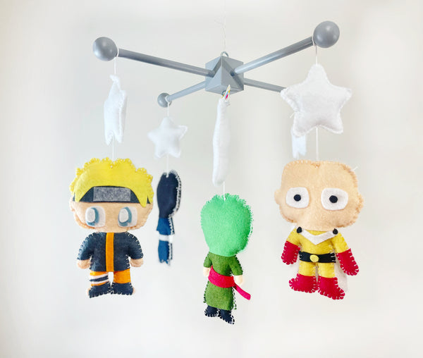 Anime Characters Mobile, Nursery Room Decor, Baby Crib Mobile, Crib Decor, Handmade