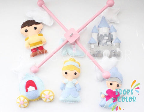 Cinderella Mobile, Baby Crib Mobile, Nursery Inspired by Princess Cinderella, Princesses Nursery Decor