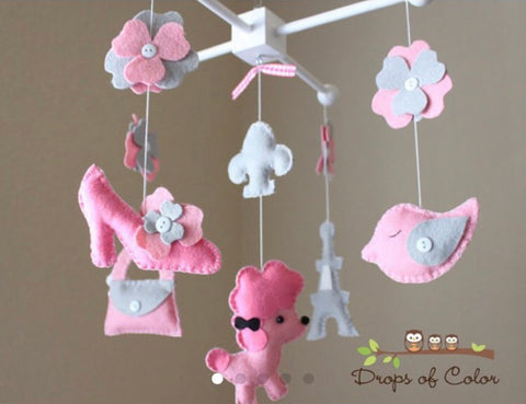 Let's take a trip to Paris Baby Crib Mobile - Baby Mobile - Nursery Paris Mobile - French Mobile "A night in Paris"