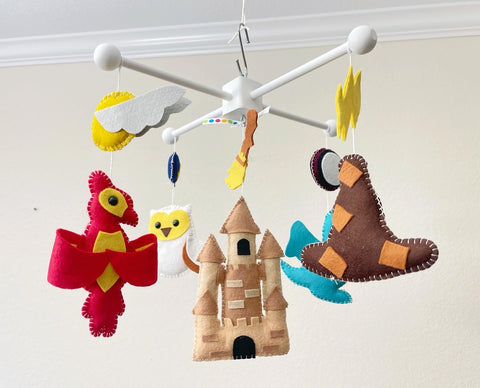Harry Potter Mobile, Baby Crib Mobile, Magician Dragons Nursery Room Decor