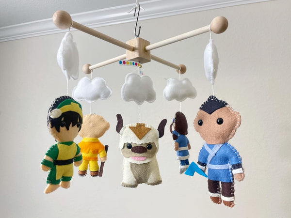 Last Airbender Crib Mobile, Baby Crib Mobile, The Elements, Nursery Room Decor