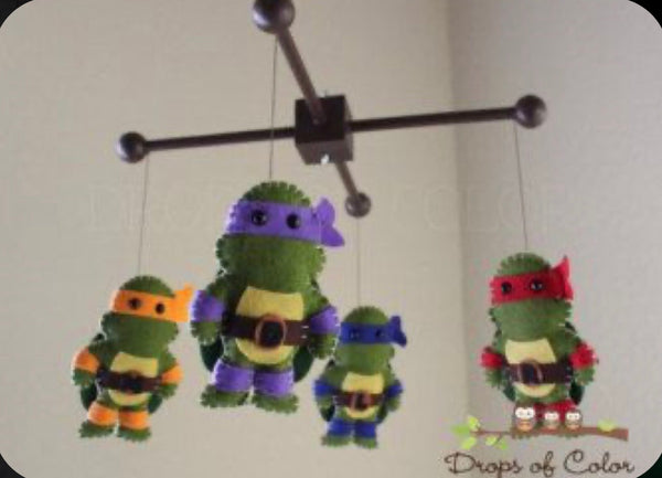 Ninja Turtles Mobile, Baby Crib Mobile, Nursery Room Decor