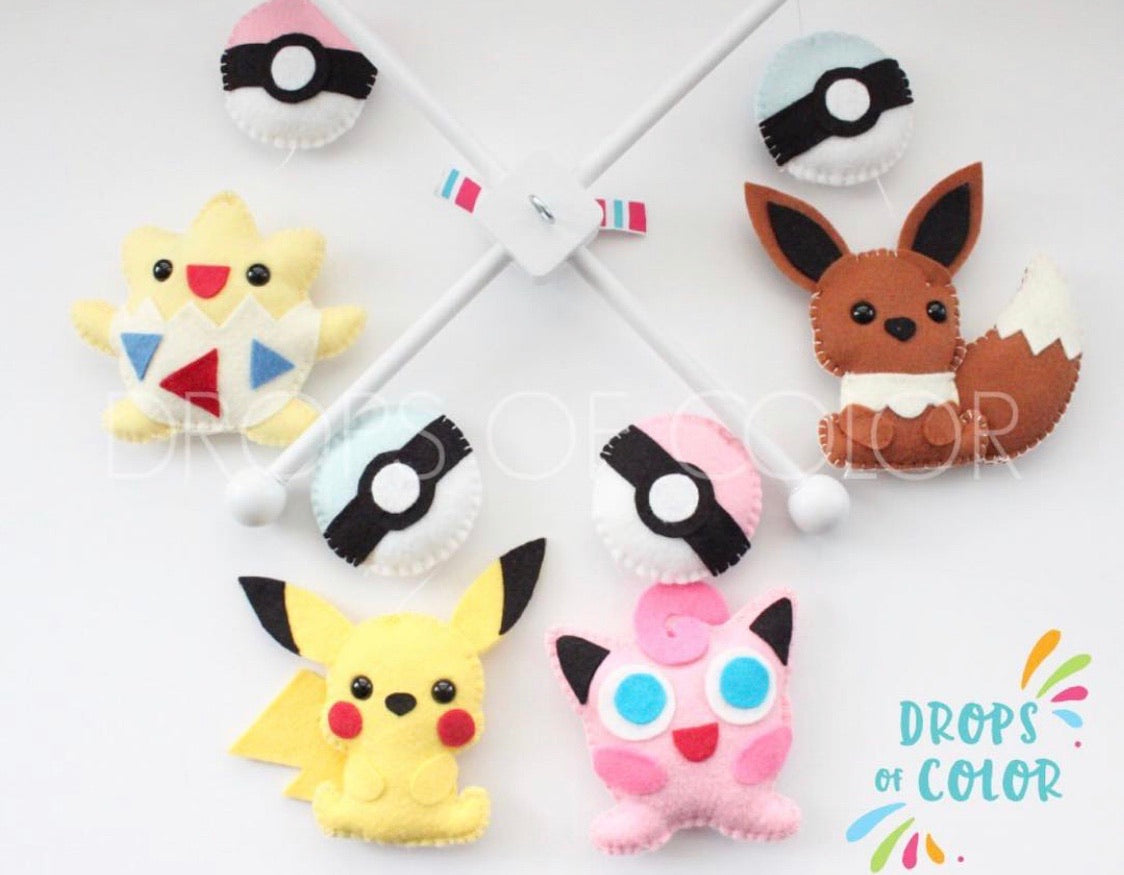 Pokémon Crib Mobile, Pikachu Baby Crib Mobile, Nursery Decor