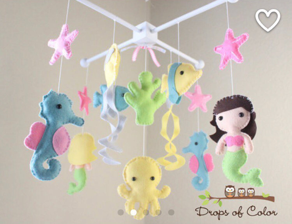 Baby Crib Mobile, Baby Mobile, Nursery Crib Mobile - Ocean Mobile "BIG Under the Sea Creatures"